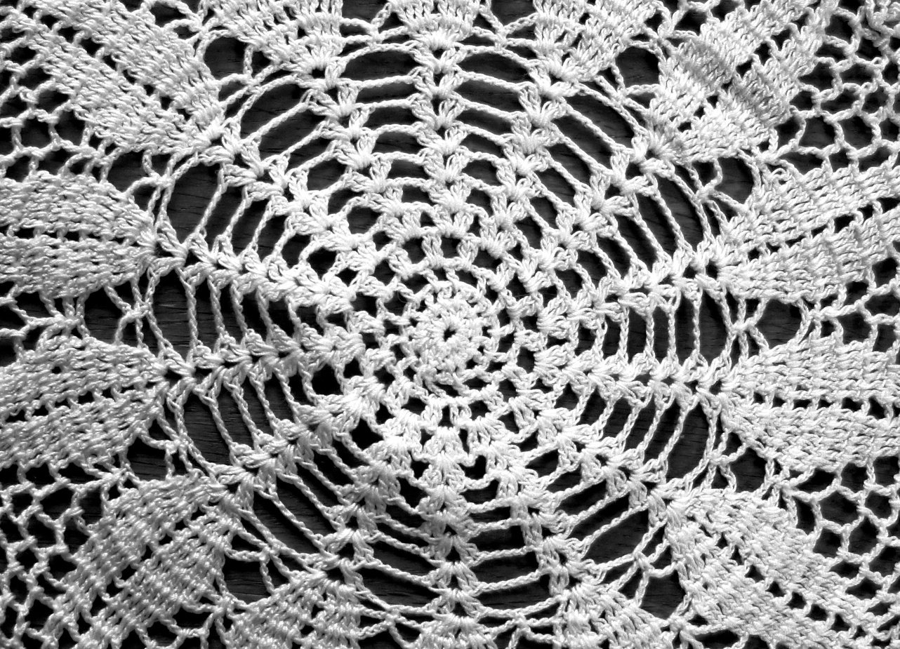 doily in black and white